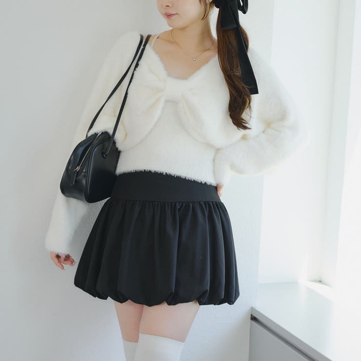 【ふわふわ、大人可愛い♪】リボンニット＆キャミソールセット | NICE CLAUP / OLIVE des OLIVE　OUTLET | 詳細画像24 