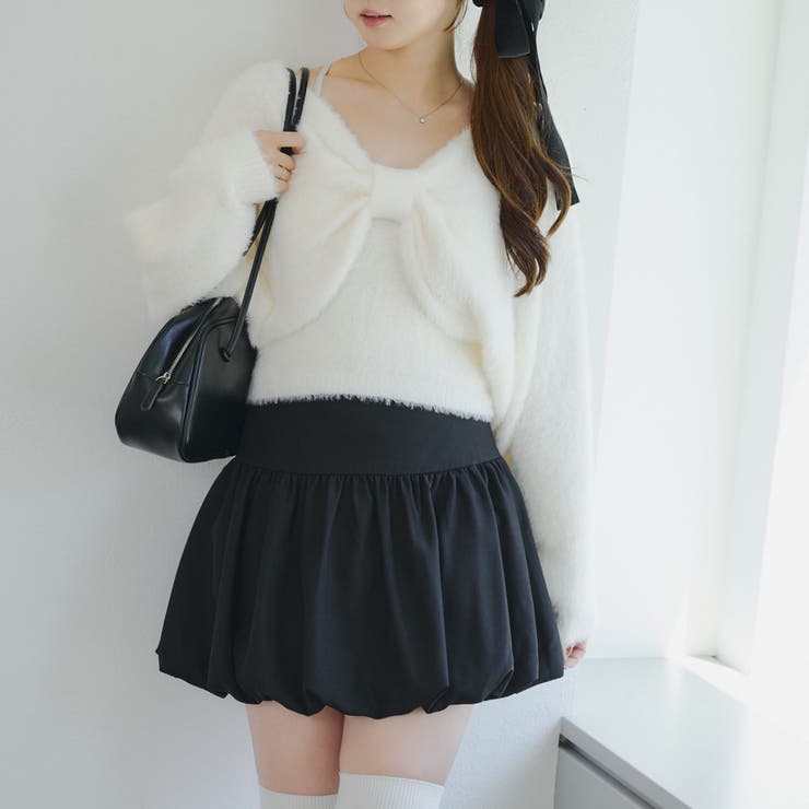 【ふわふわ、大人可愛い♪】リボンニット＆キャミソールセット | NICE CLAUP / OLIVE des OLIVE　OUTLET | 詳細画像25 