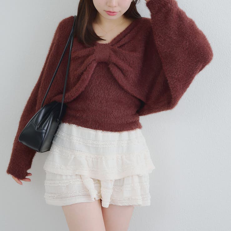 【ふわふわ、大人可愛い♪】リボンニット＆キャミソールセット | NICE CLAUP / OLIVE des OLIVE　OUTLET | 詳細画像32 