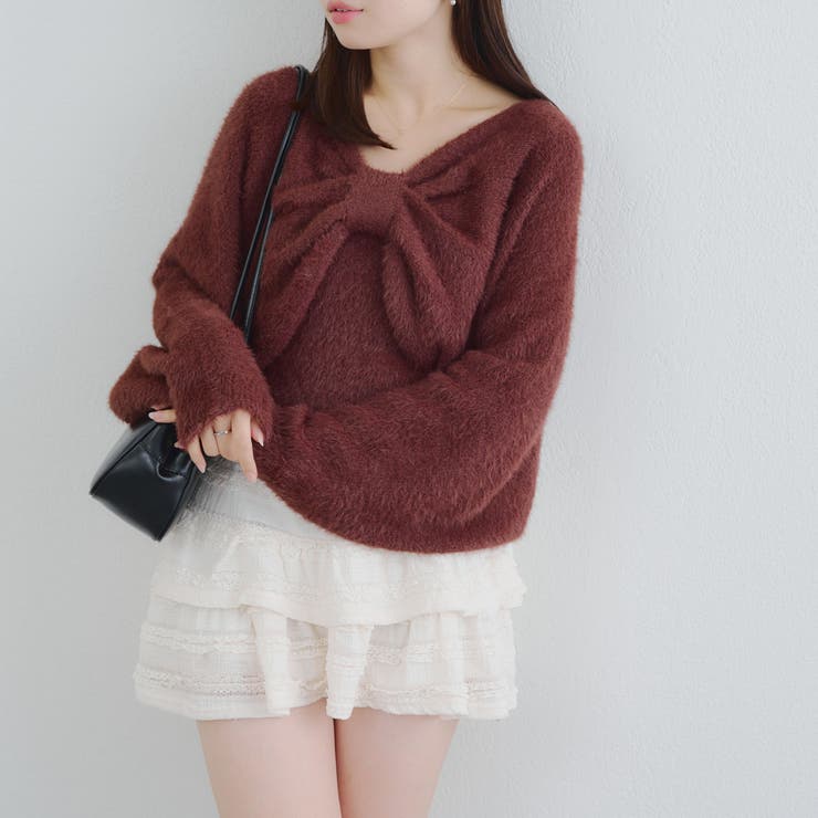 【ふわふわ、大人可愛い♪】リボンニット＆キャミソールセット | NICE CLAUP / OLIVE des OLIVE　OUTLET | 詳細画像35 