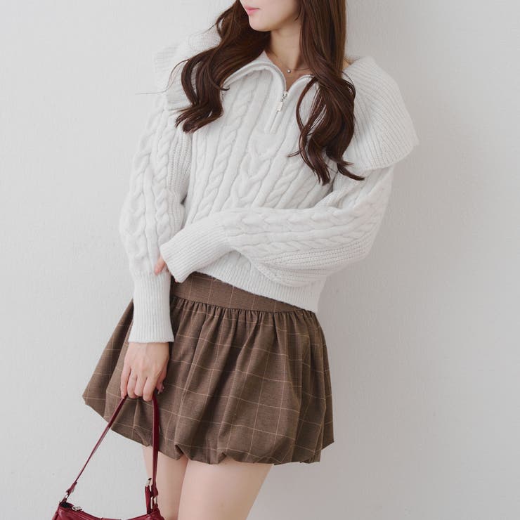 ビッグ衿ZIPUPニット | NICE CLAUP / OLIVE des OLIVE　OUTLET | 詳細画像14 