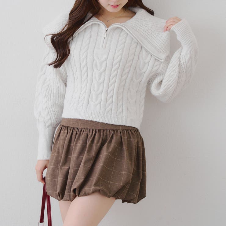 ビッグ衿ZIPUPニット | NICE CLAUP / OLIVE des OLIVE　OUTLET | 詳細画像15 