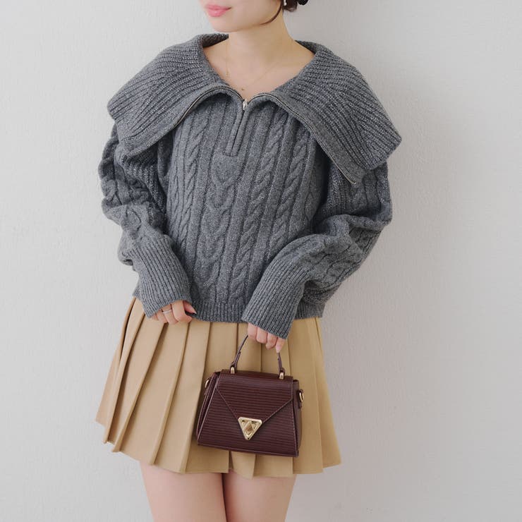 ビッグ衿ZIPUPニット | NICE CLAUP / OLIVE des OLIVE　OUTLET | 詳細画像16 