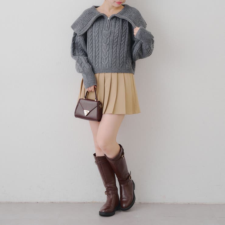 ビッグ衿ZIPUPニット | NICE CLAUP / OLIVE des OLIVE　OUTLET | 詳細画像20 