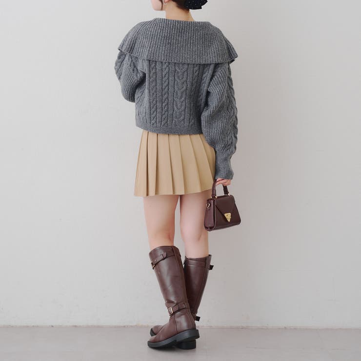 ビッグ衿ZIPUPニット | NICE CLAUP / OLIVE des OLIVE　OUTLET | 詳細画像23 