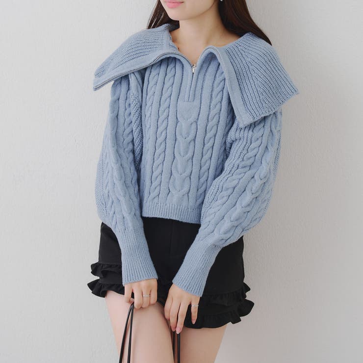 ビッグ衿ZIPUPニット | NICE CLAUP / OLIVE des OLIVE　OUTLET | 詳細画像24 