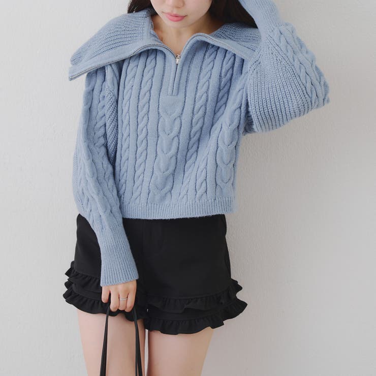 ビッグ衿ZIPUPニット | NICE CLAUP / OLIVE des OLIVE　OUTLET | 詳細画像25 