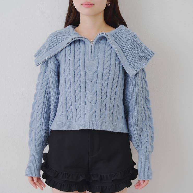 ビッグ衿ZIPUPニット | NICE CLAUP / OLIVE des OLIVE　OUTLET | 詳細画像32 