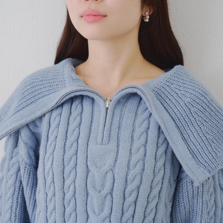 ビッグ衿ZIPUPニット | NICE CLAUP / OLIVE des OLIVE　OUTLET | 詳細画像35 