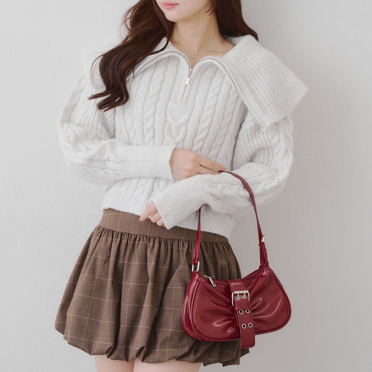 オフ | ビッグ衿ZIPUPニット | NICE CLAUP / OLIVE des OLIVE　OUTLET