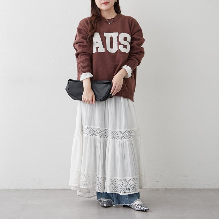 ロゴ刺繍ニット | NICE CLAUP / OLIVE des OLIVE　OUTLET | 詳細画像9 