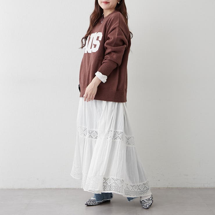 ロゴ刺繍ニット | NICE CLAUP / OLIVE des OLIVE　OUTLET | 詳細画像10 