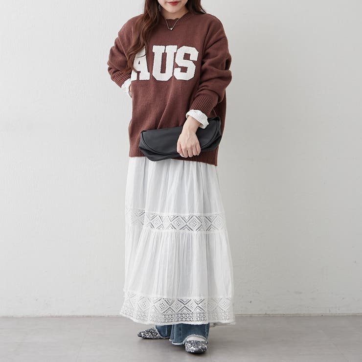 ロゴ刺繍ニット | NICE CLAUP / OLIVE des OLIVE　OUTLET | 詳細画像12 