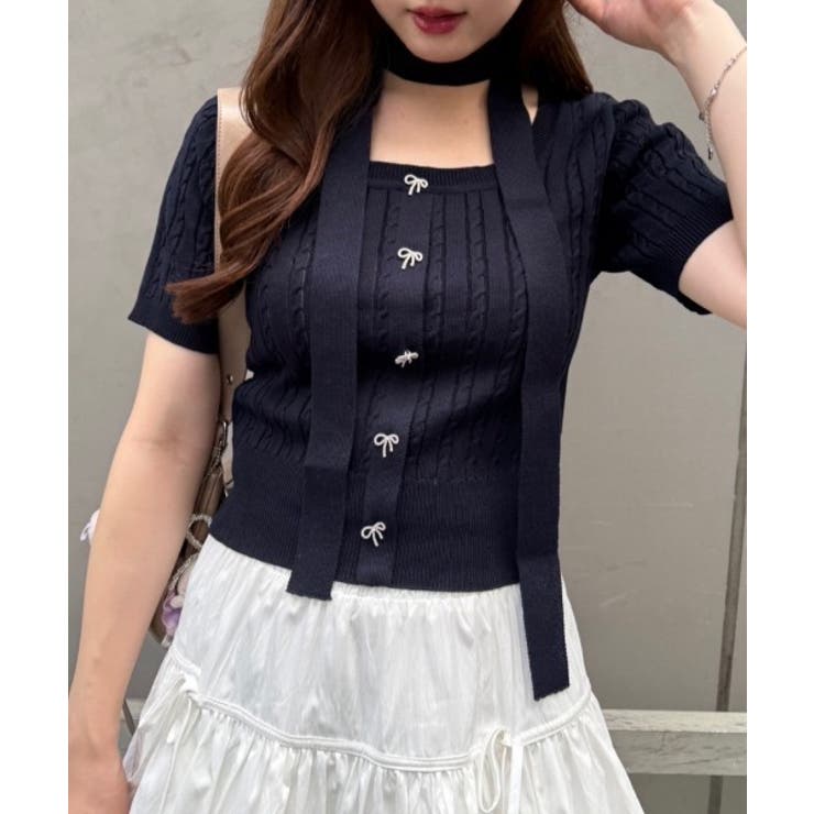 チョーカー付ベビーケーブルプルオーバー | NICE CLAUP / OLIVE des OLIVE　OUTLET | 詳細画像7 