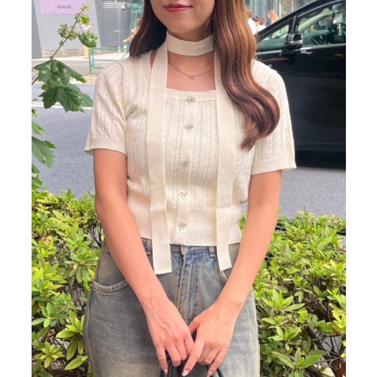 チョーカー付ベビーケーブルプルオーバー | NICE CLAUP / OLIVE des OLIVE　OUTLET | 詳細画像21 