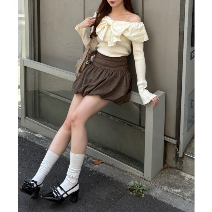 オフショルリボンニット | NICE CLAUP / OLIVE des OLIVE　OUTLET | 詳細画像5 