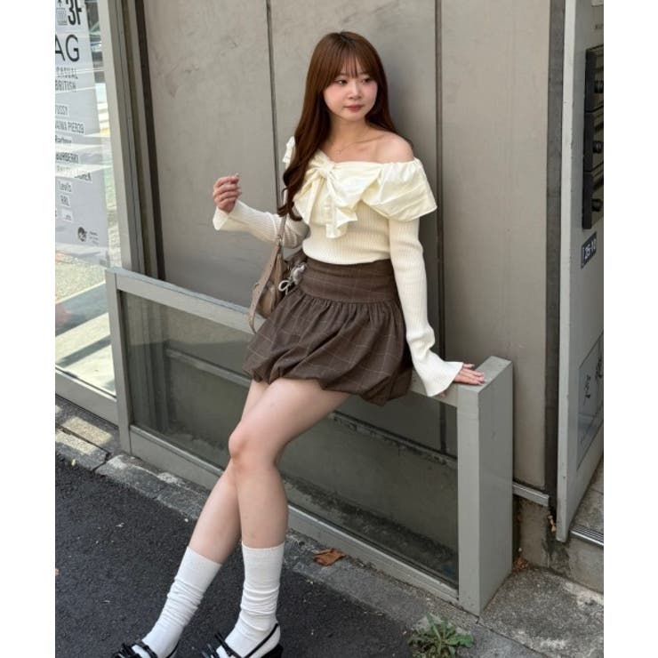 オフショルリボンニット | NICE CLAUP / OLIVE des OLIVE　OUTLET | 詳細画像6 