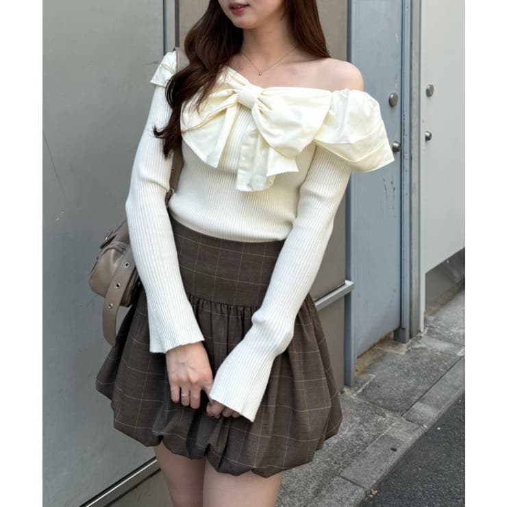 オフショルリボンニット | NICE CLAUP / OLIVE des OLIVE　OUTLET | 詳細画像7 