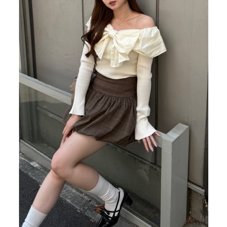 オフショルリボンニット | NICE CLAUP / OLIVE des OLIVE　OUTLET | 詳細画像9 