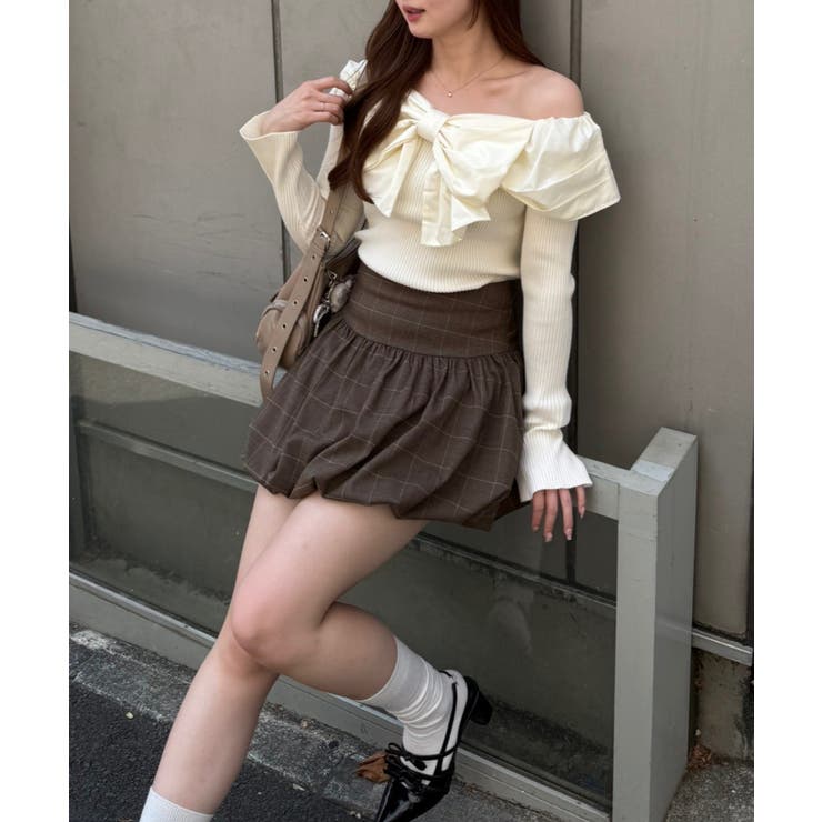 オフショルリボンニット | NICE CLAUP / OLIVE des OLIVE　OUTLET | 詳細画像10 