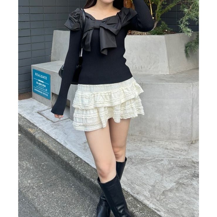 オフショルリボンニット | NICE CLAUP / OLIVE des OLIVE　OUTLET | 詳細画像13 