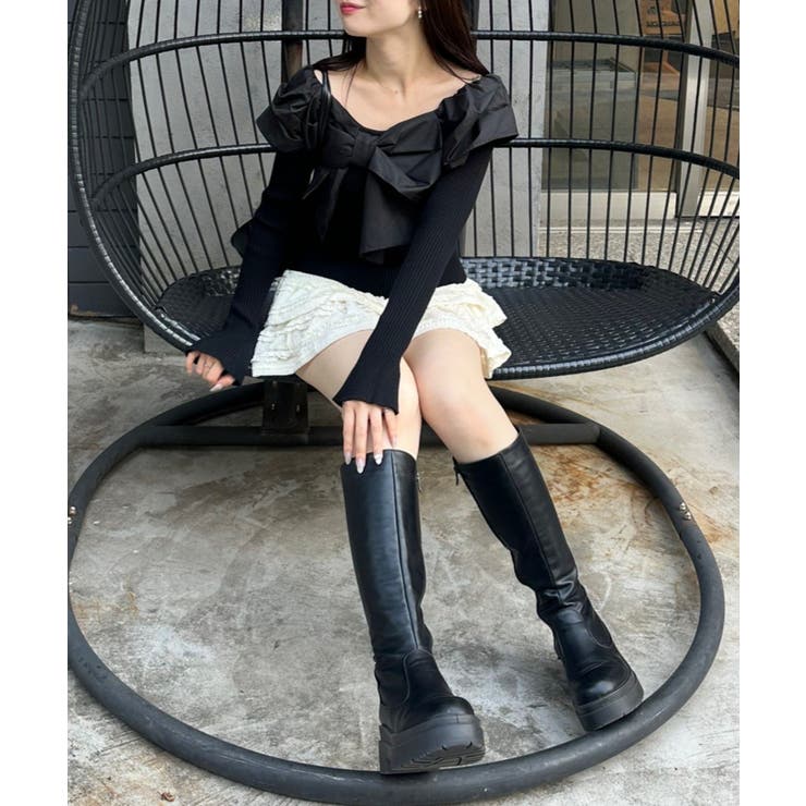 オフショルリボンニット | NICE CLAUP / OLIVE des OLIVE　OUTLET | 詳細画像16 