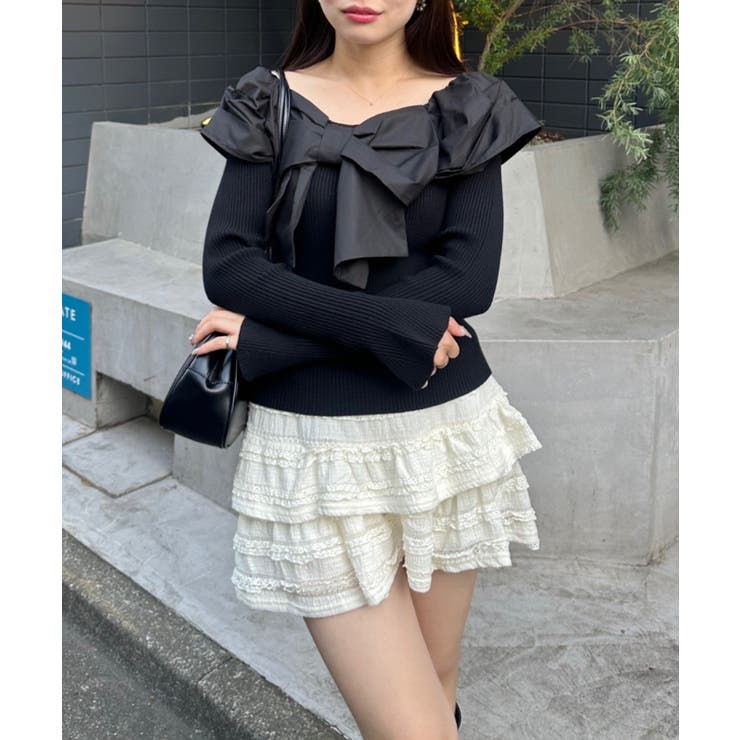 オフショルリボンニット | NICE CLAUP / OLIVE des OLIVE　OUTLET | 詳細画像17 