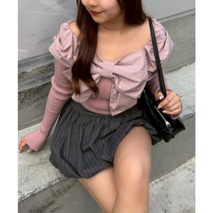 オフショルリボンニット | NICE CLAUP / OLIVE des OLIVE　OUTLET | 詳細画像18 