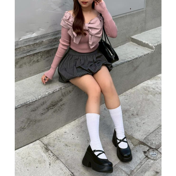 オフショルリボンニット | NICE CLAUP / OLIVE des OLIVE　OUTLET | 詳細画像19 