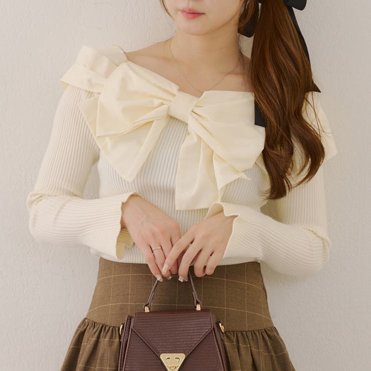 オフショルリボンニット | NICE CLAUP / OLIVE des OLIVE　OUTLET | 詳細画像22 