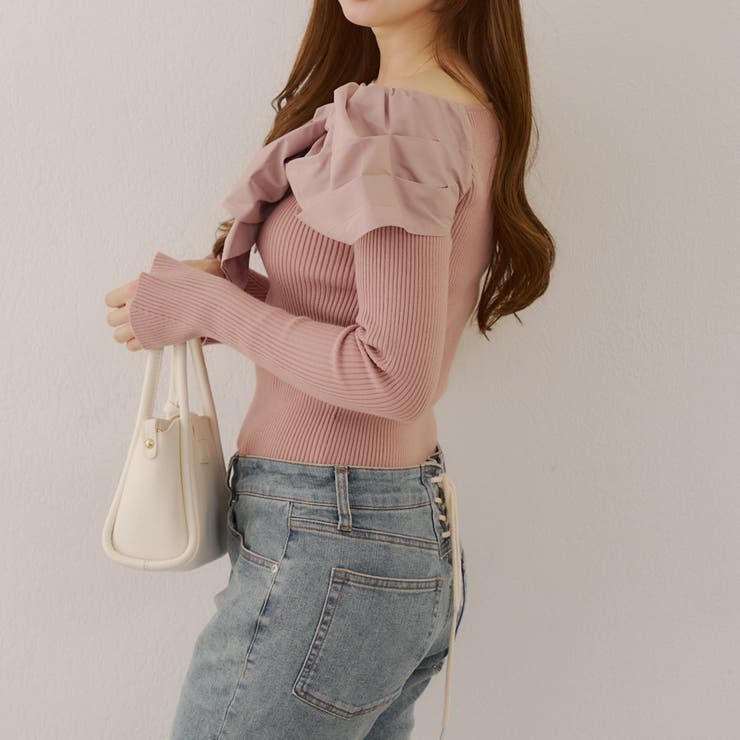 オフショルリボンニット | NICE CLAUP / OLIVE des OLIVE　OUTLET | 詳細画像48 