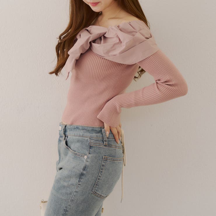 オフショルリボンニット | NICE CLAUP / OLIVE des OLIVE　OUTLET | 詳細画像49 