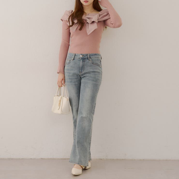 オフショルリボンニット | NICE CLAUP / OLIVE des OLIVE　OUTLET | 詳細画像54 