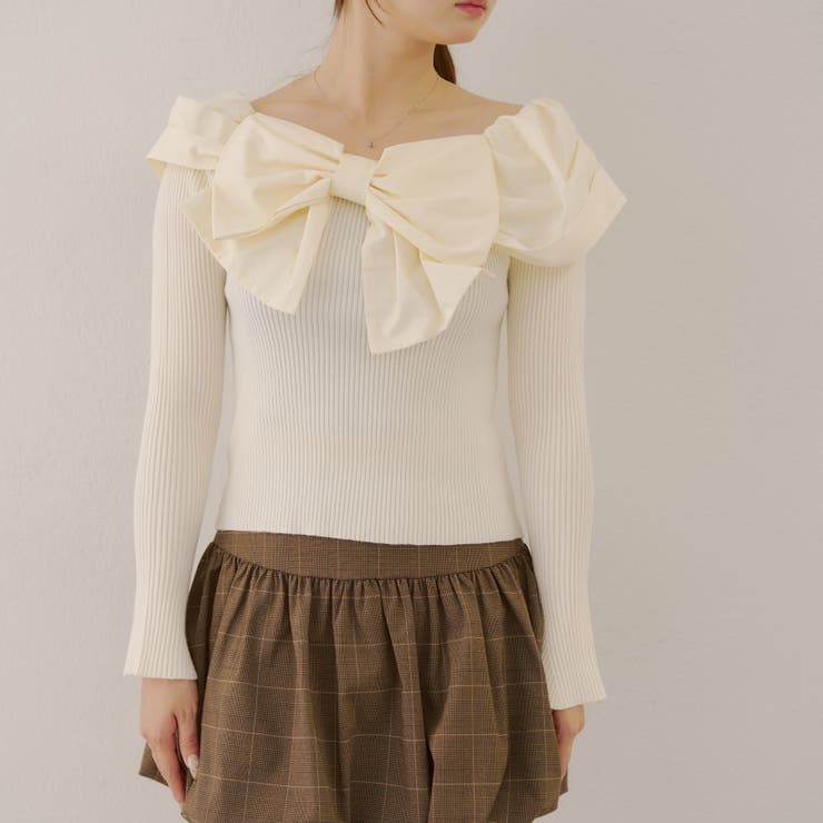 オフショルリボンニット | NICE CLAUP / OLIVE des OLIVE　OUTLET | 詳細画像70 