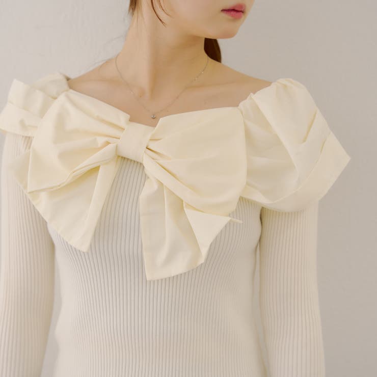 オフショルリボンニット | NICE CLAUP / OLIVE des OLIVE　OUTLET | 詳細画像73 