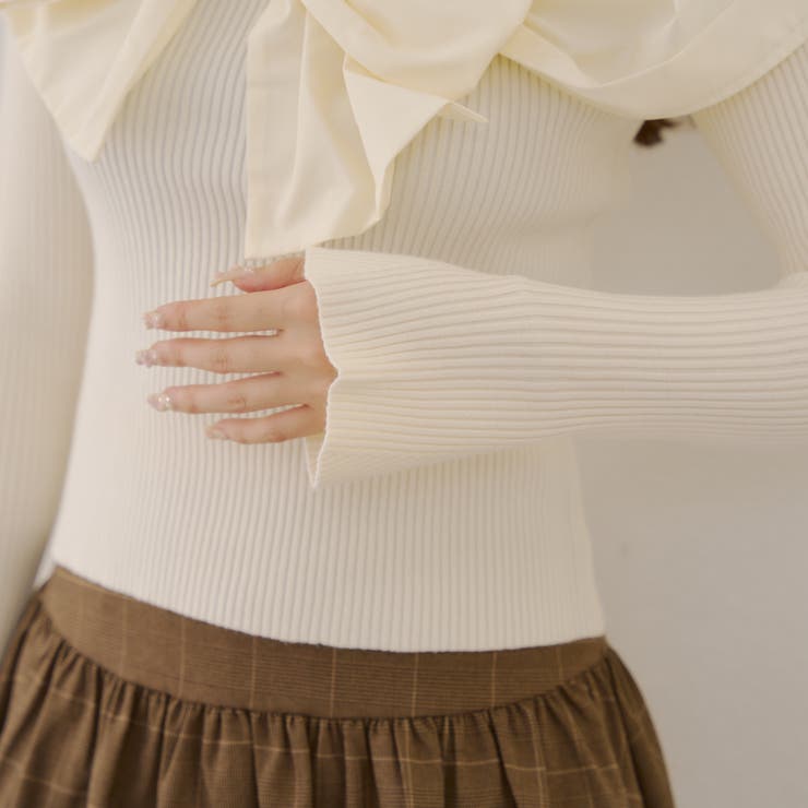 オフショルリボンニット | NICE CLAUP / OLIVE des OLIVE　OUTLET | 詳細画像74 