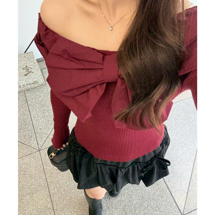 オフショルリボンニット | NICE CLAUP / OLIVE des OLIVE　OUTLET | 詳細画像64 