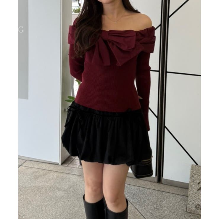 オフショルリボンニット | NICE CLAUP / OLIVE des OLIVE　OUTLET | 詳細画像66 