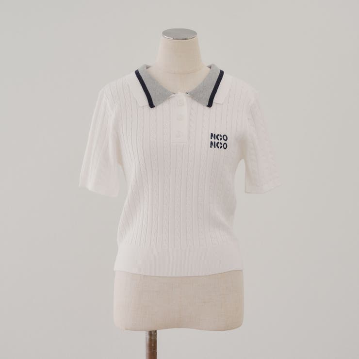 オフ | 2枚衿ケーブルニットプルオーバー | NICE CLAUP / OLIVE des OLIVE　OUTLET