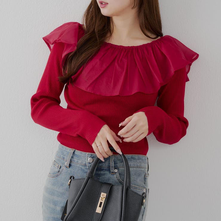 衿フリルニットトップス | RMAF　NICE CLAUP / OLIVE des OLIVE | 詳細画像20 