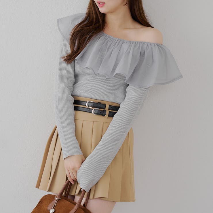 衿フリルニットトップス | RMAF　NICE CLAUP / OLIVE des OLIVE | 詳細画像1 