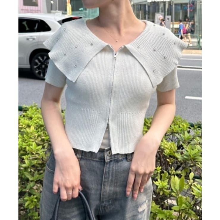キラキラBIG衿ZIPカーデ | NICE CLAUP / OLIVE des OLIVE　OUTLET | 詳細画像12 