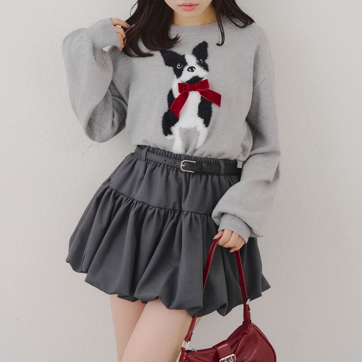 トップグレー | ネコ&イヌアソートニット | NICE CLAUP / OLIVE des OLIVE　OUTLET