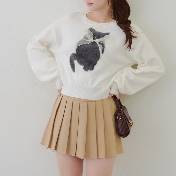 アイボリー | ネコ&イヌアソートニット | NICE CLAUP / OLIVE des OLIVE　OUTLET