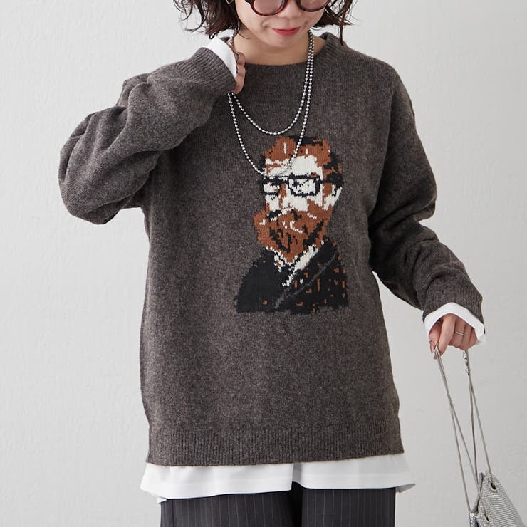 【NUNIFE】おじジャガードニット | RMAF　NICE CLAUP / OLIVE des OLIVE | 詳細画像1 