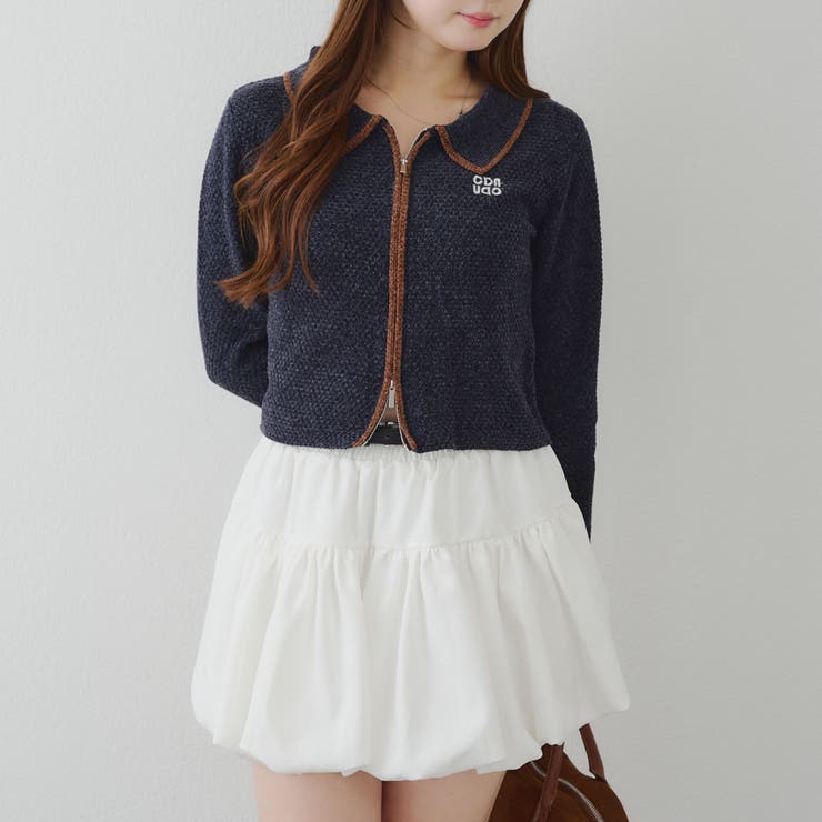 ベロアモールWZIPカーディガン | NICE CLAUP / OLIVE des OLIVE　OUTLET | 詳細画像3 