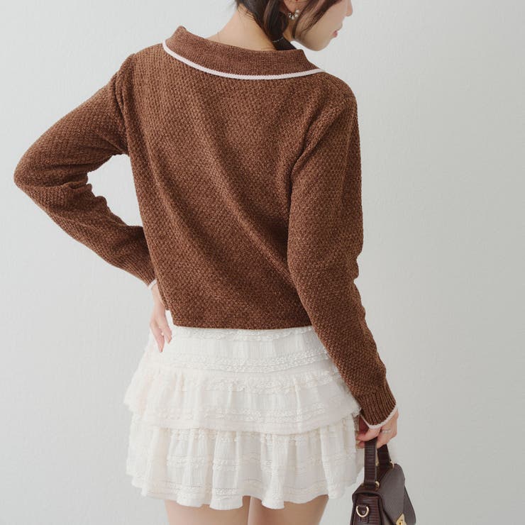 ベロアモールWZIPカーディガン | NICE CLAUP / OLIVE des OLIVE　OUTLET | 詳細画像15 