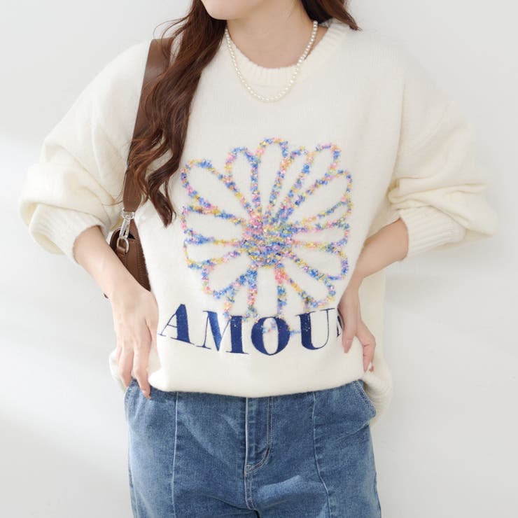 お花ジャガードニット | RMAF　NICE CLAUP / OLIVE des OLIVE | 詳細画像2 