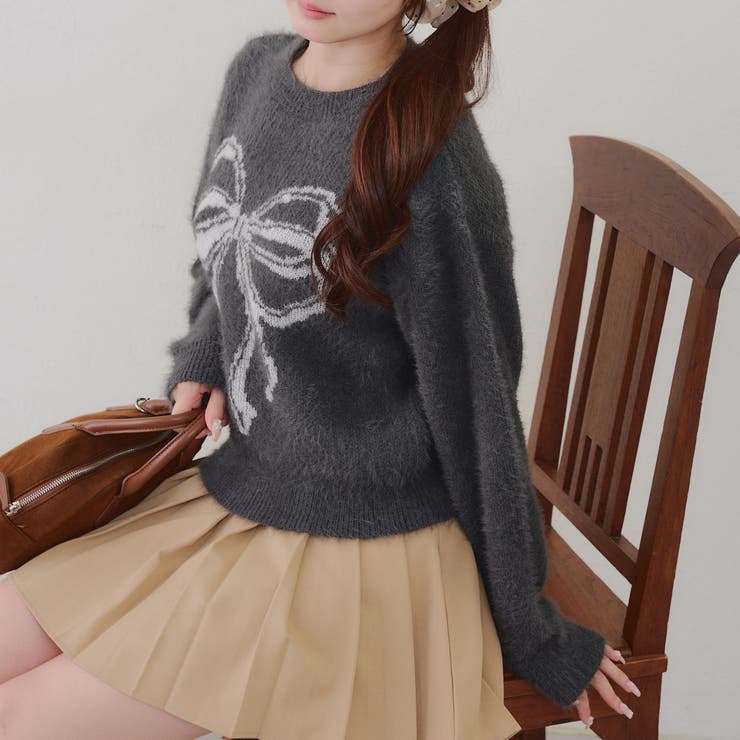 リボン柄シャギーニット | NICE CLAUP / OLIVE des OLIVE　OUTLET | 詳細画像10 