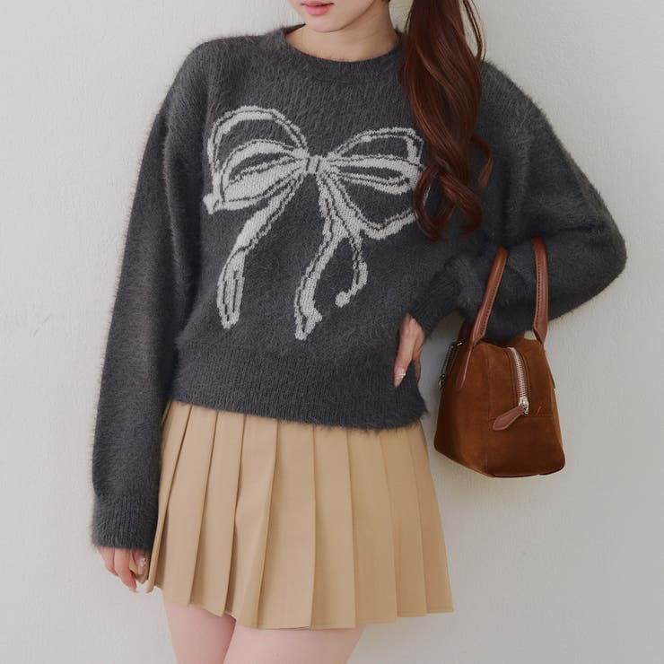 リボン柄シャギーニット | NICE CLAUP / OLIVE des OLIVE　OUTLET | 詳細画像12 